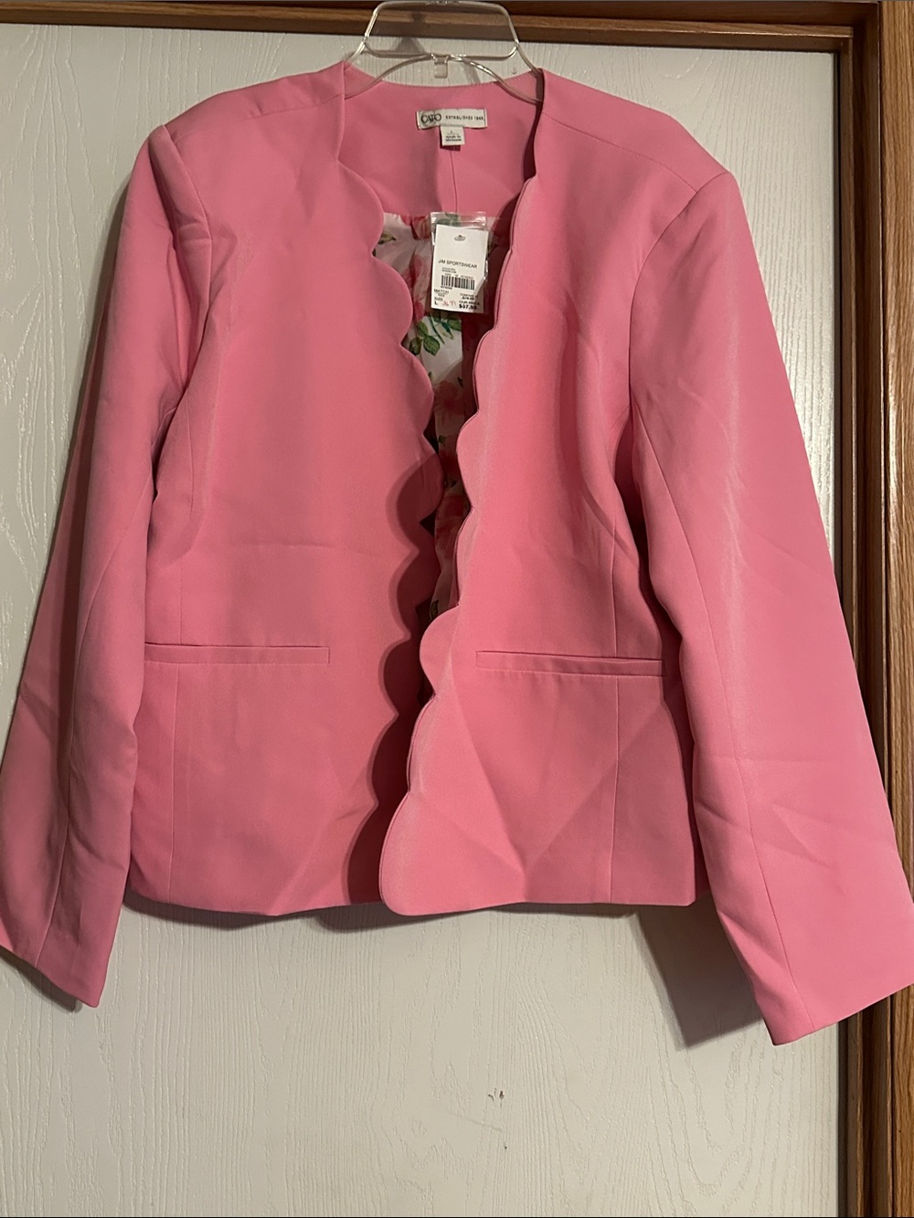 NEW Set Lilly Pulitzer Pink Scallop-Trim Blazer Jacket/ankle caprice